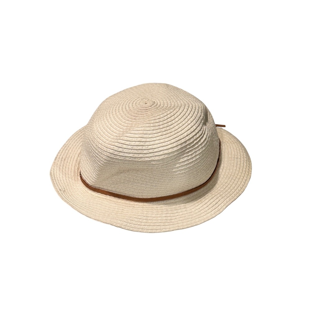 Banana Boat Women Cream Paper Straw Sun Hat Fedora One Size Resortwear Beach - Picture 5 of 7